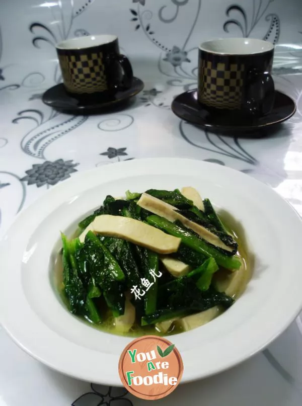 Stir-fried-lettuce-leaves-with-dried-tofu