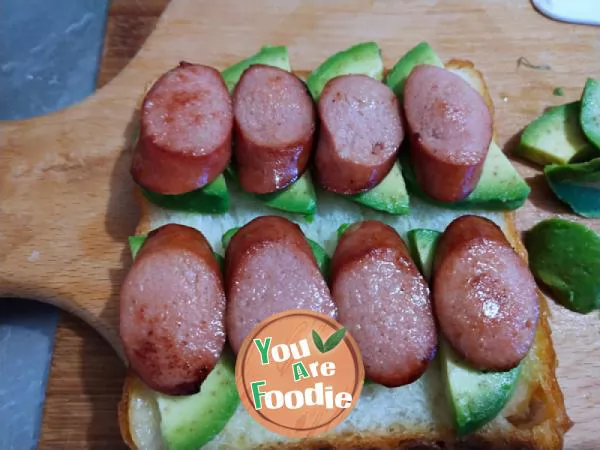 Beef sausage sandwich