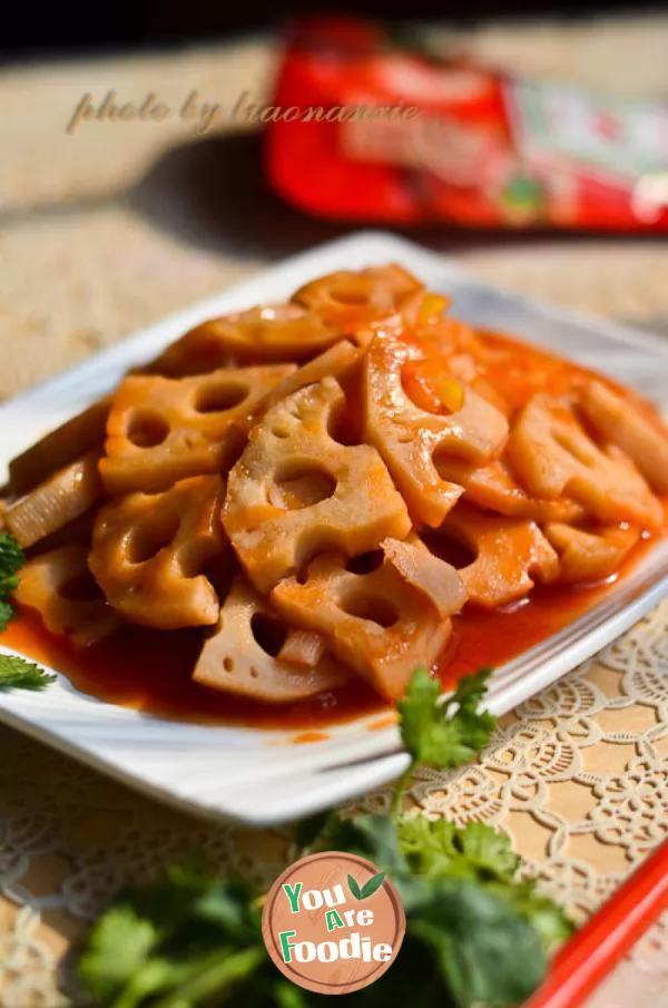 Lotus root in tomato sauce