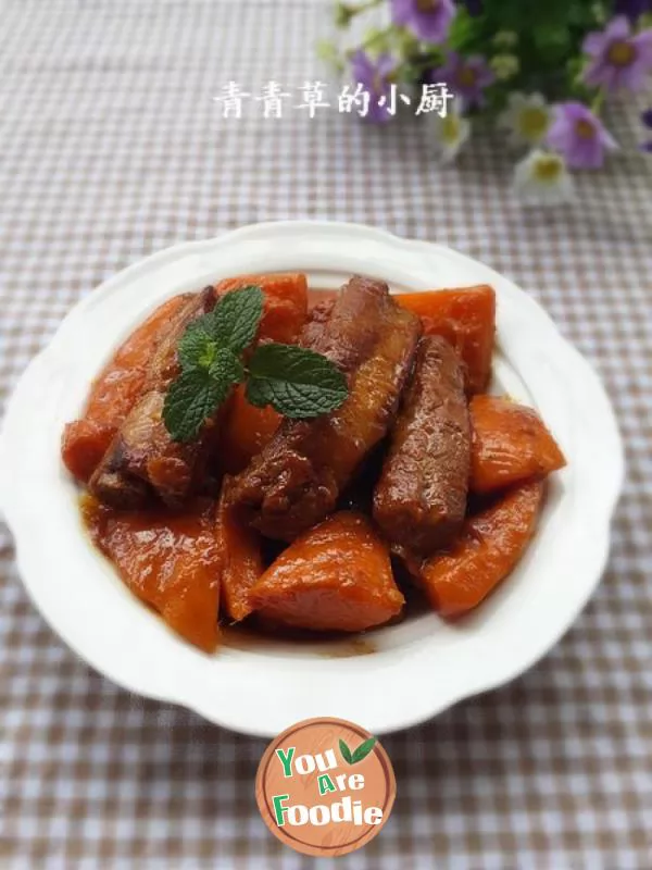 Braised spareribs with pumpkin