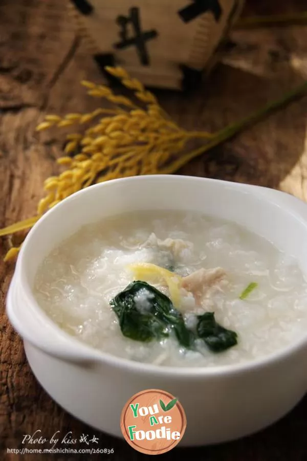 Spinach-lean-meat-porridge