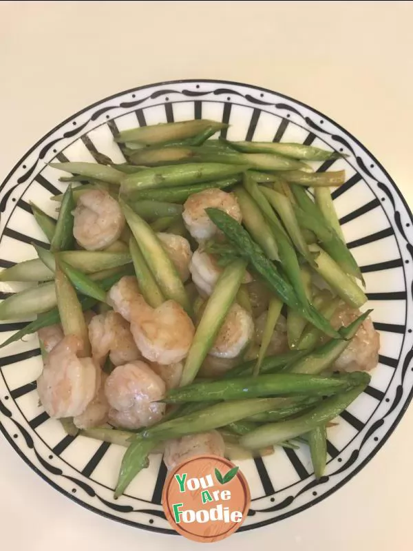 Shrimp with asparagus