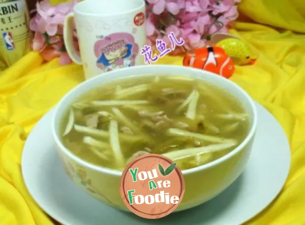 Pork-tenderloin,-pickled-mustard,-water-bamboo-shoots-soup