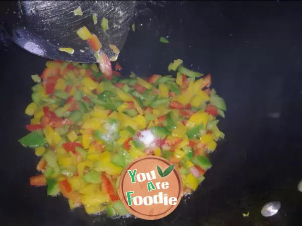 Mixed rice with pepper