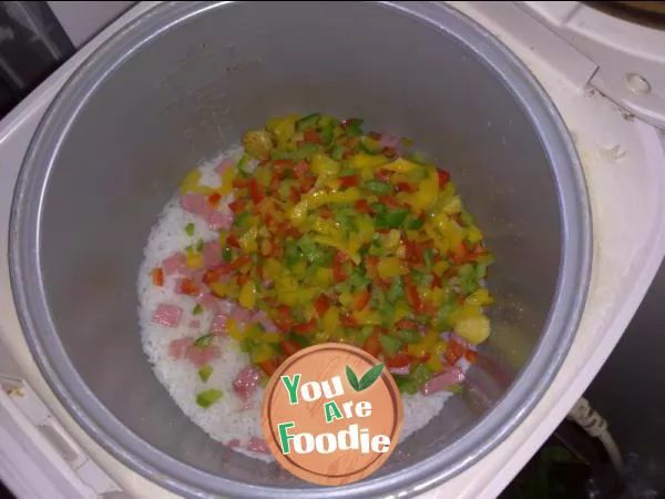 Mixed rice with pepper
