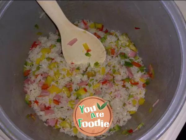 Mixed rice with pepper