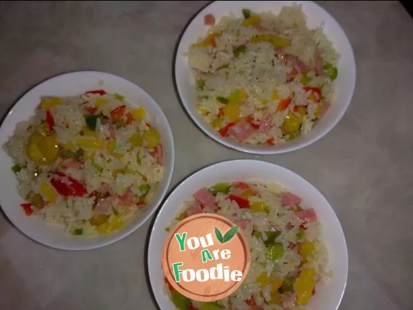 Mixed rice with pepper