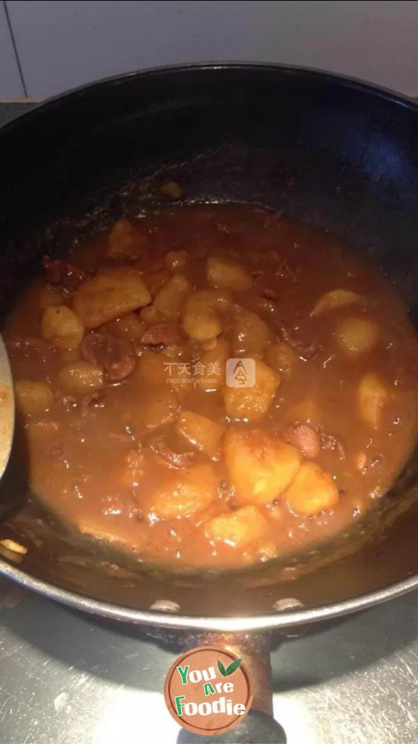 Stewed potato with chicken gizzard