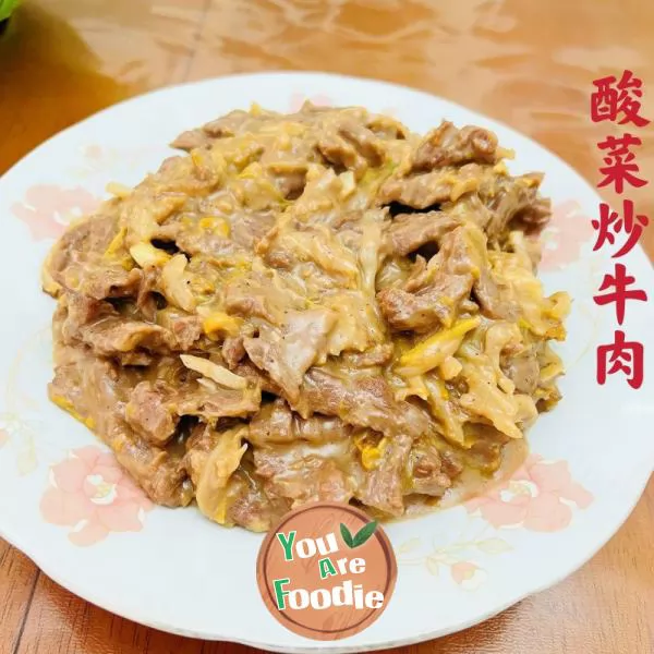 Stir fried Beef with Organic Pickled Cabbage