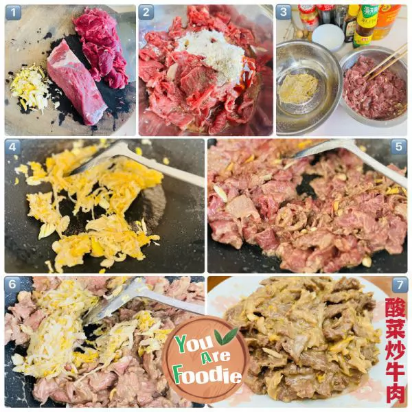 Stir fried Beef with Organic Pickled Cabbage