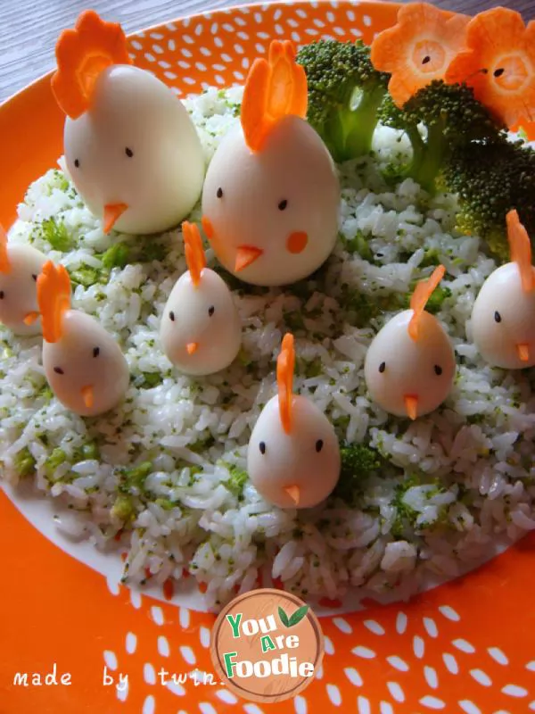 Chicken family (fried rice with sprouting version)