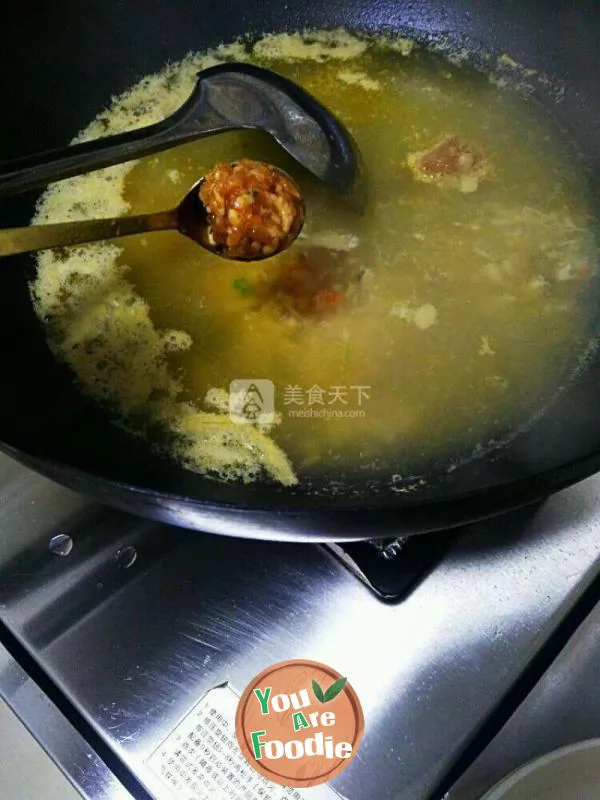 Crab meat balls soup