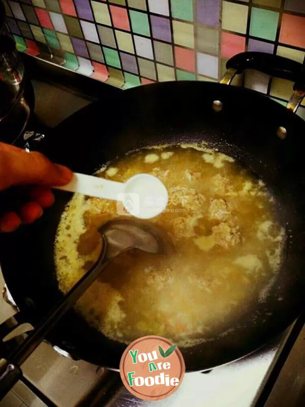 Crab meat balls soup