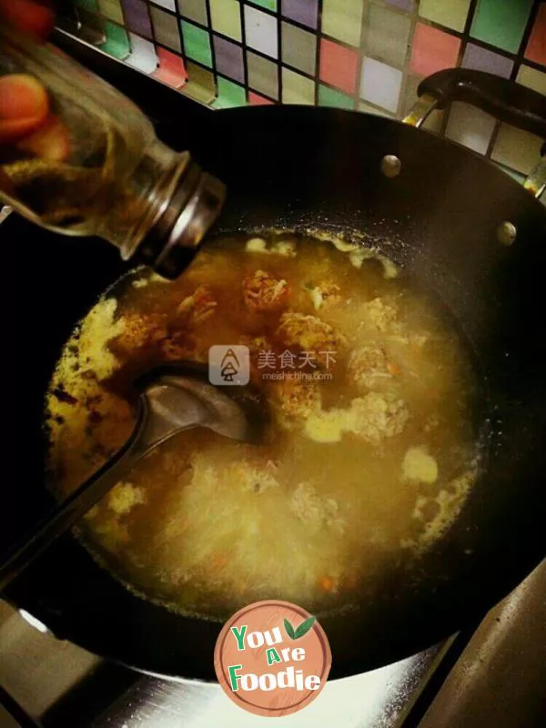 Crab meat balls soup