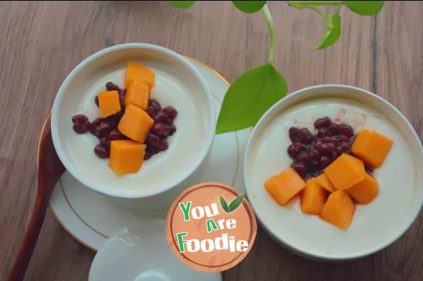 Mango and honey bean double skin milk
