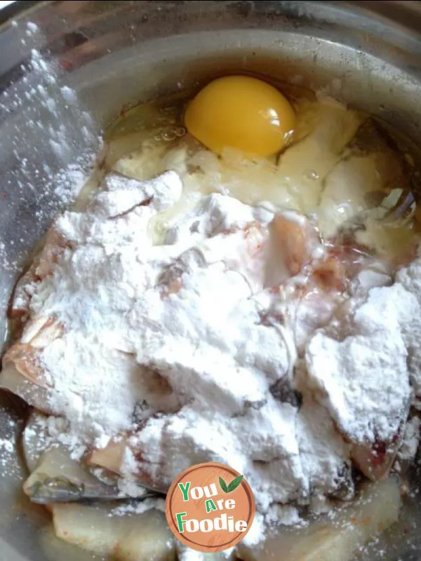 Appetizing snack - fried fish slices
