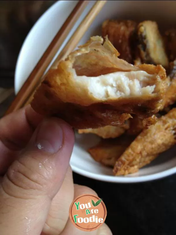 Appetizing snack - fried fish slices