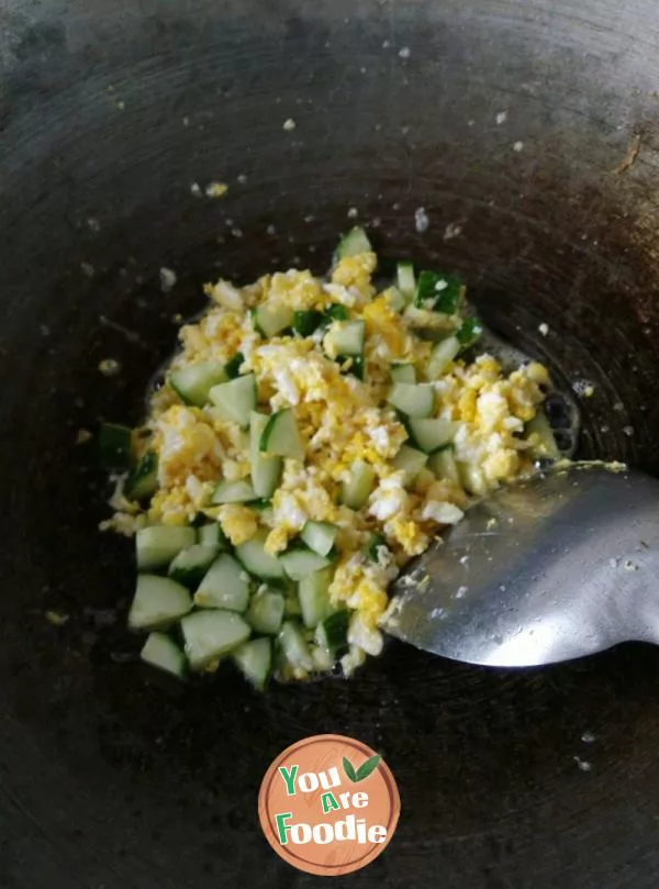 Fried rice with pumpkin and preserved meat