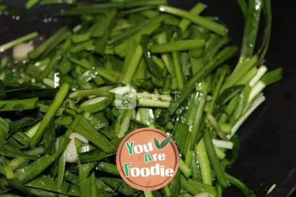 Stir fried leeks