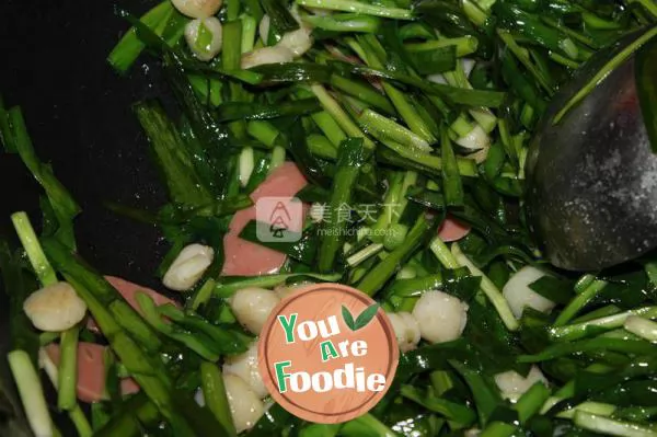 Stir fried leeks