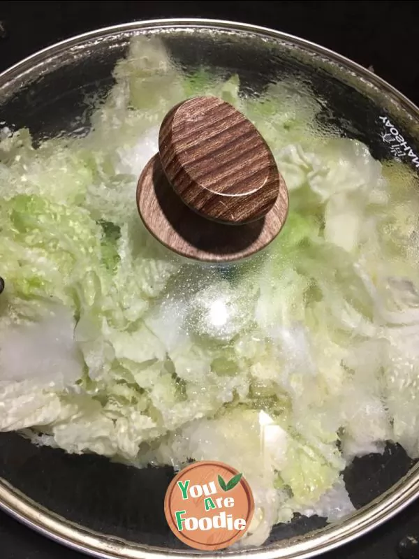 Stir fried cabbage in water