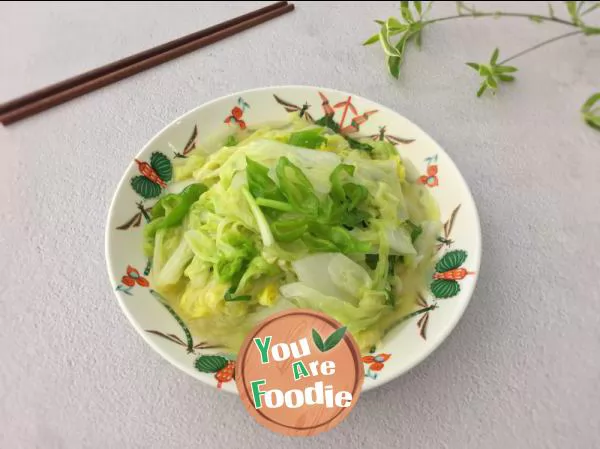 Stir fried cabbage in water