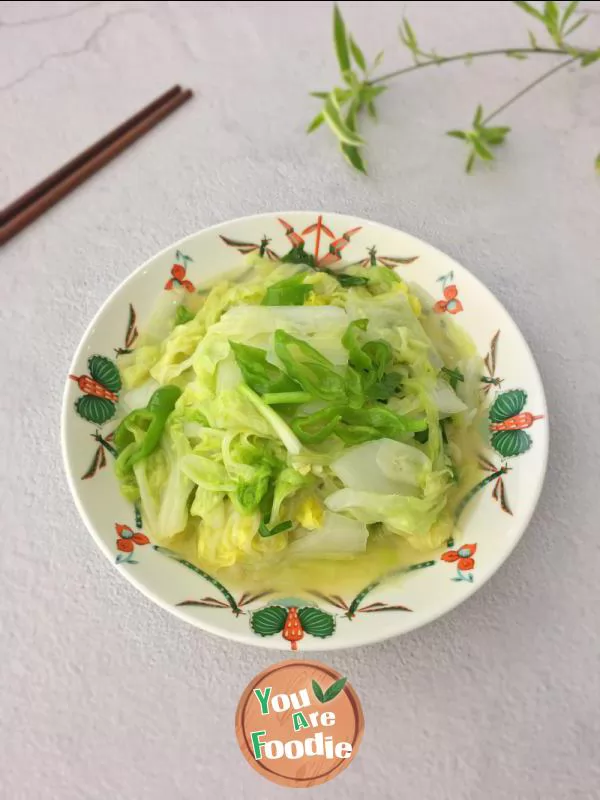 Stir fried cabbage in water