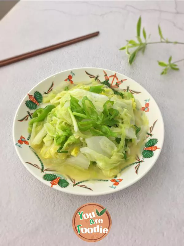 Stir fried cabbage in water