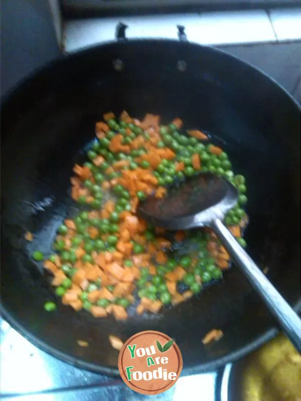 Stir fried tricolor