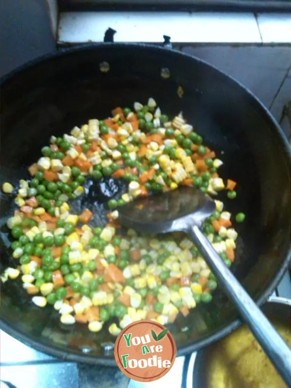 Stir fried tricolor