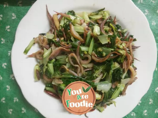 Stir-fried-baby-squid-with-green-vegetables