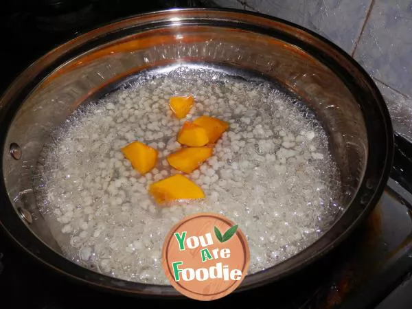 Golden melon rice porridge