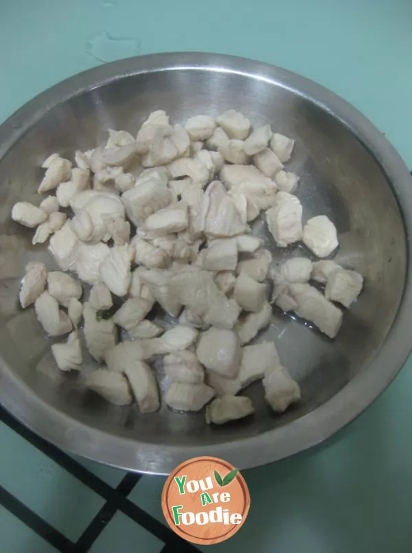 Diced chicken with pepper