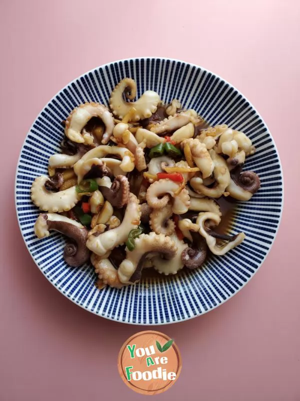 Fried octopus with soy sauce