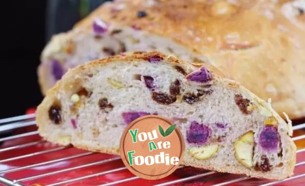 Purple potato chestnut bread