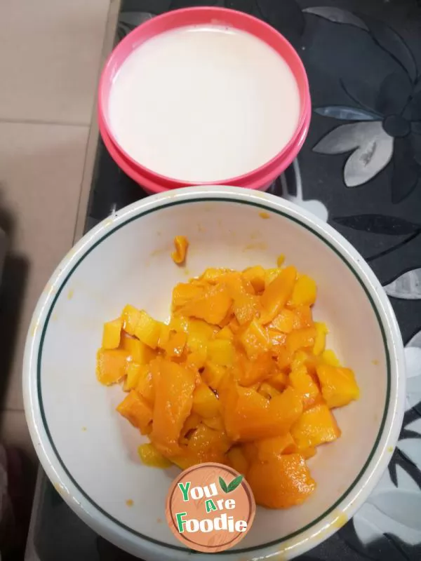 Homemade mango yogurt