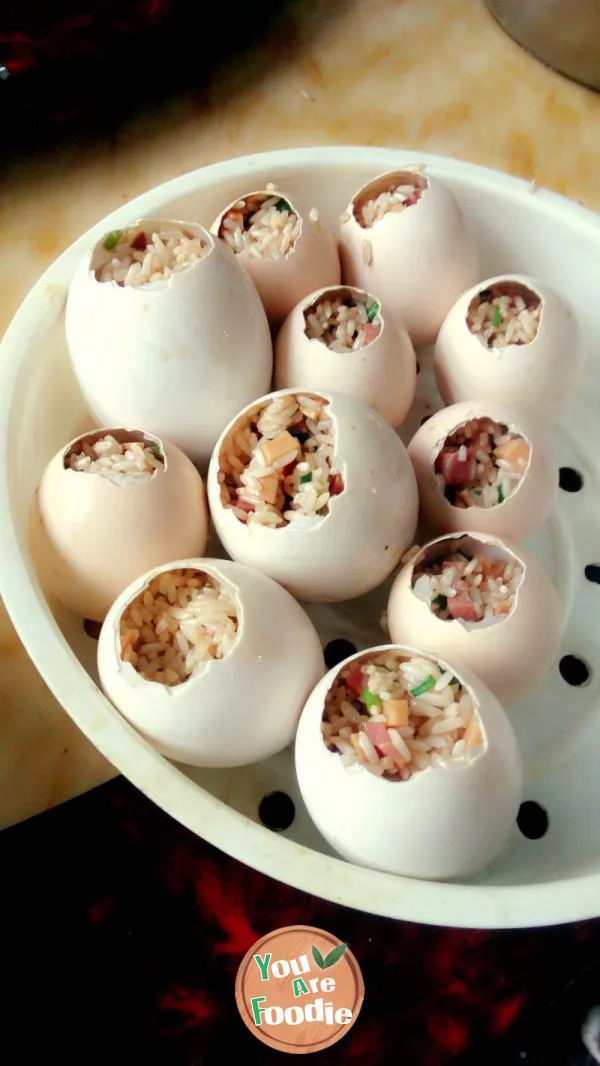 Steamed egg with glutinous rice