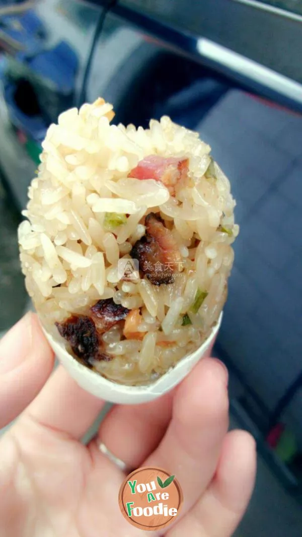 Steamed egg with glutinous rice