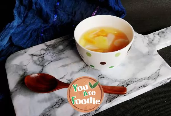 Apple sweet potato rice cake soup