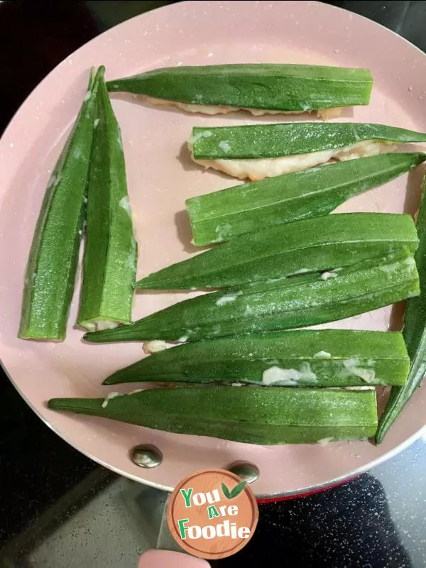 Sauteed shrimp and stuffed Okra