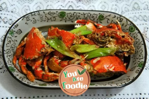 Fried crab with scallion and ginger