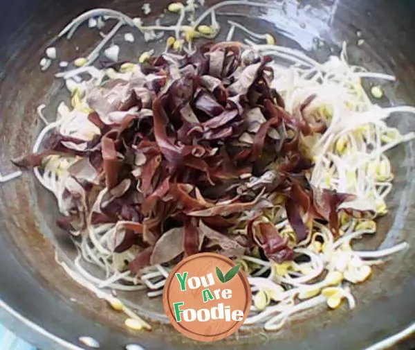 Home style stir fry - stir fried agaric with bean sprouts