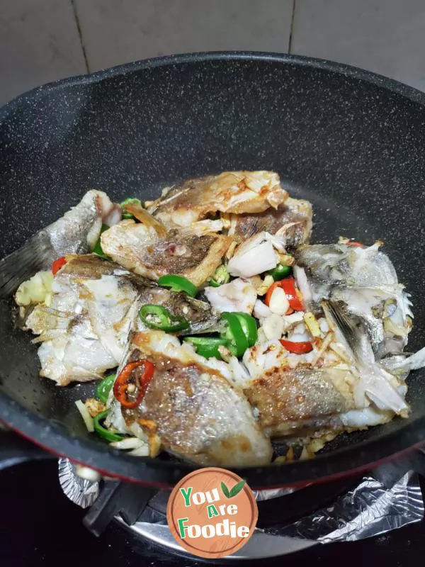 Pan fried salted sea bass