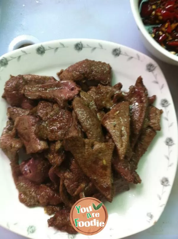 Spicy and sour pork liver