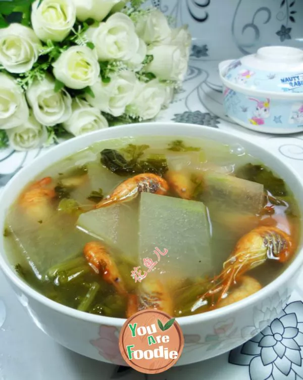 Pickled-vegetable,-shrimp-and-white-gourd-soup