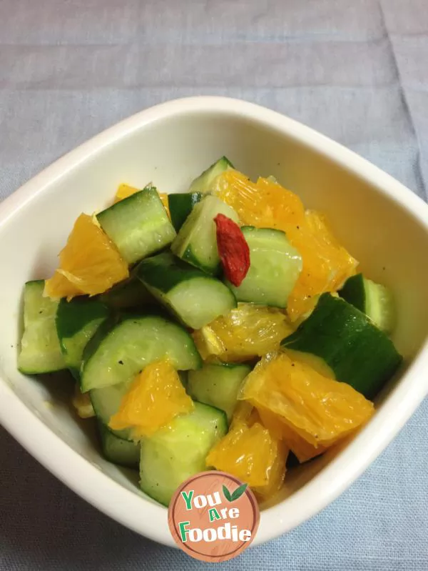 Cucumber and orange salad [traditional salad] fresh taste [two color salad]