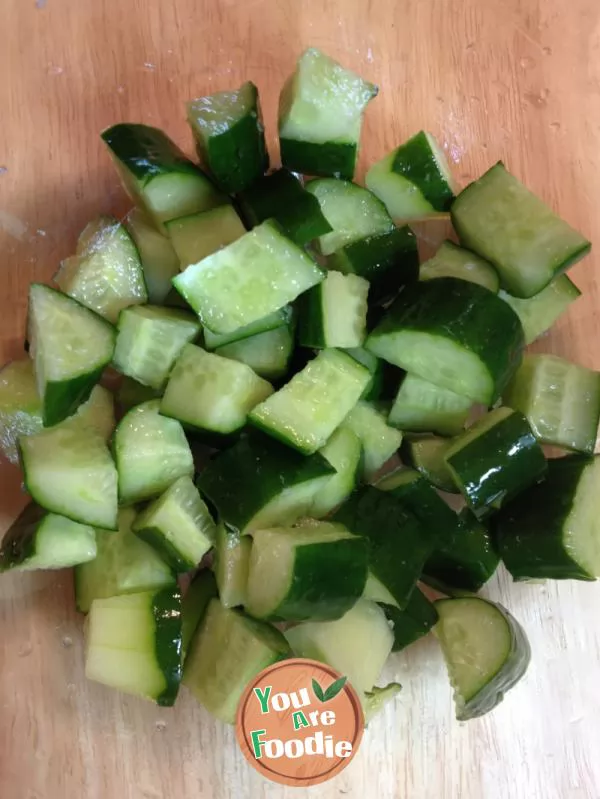 Cucumber and orange salad [traditional salad] fresh taste [two color salad]