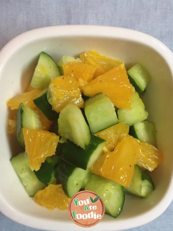 Cucumber and orange salad [traditional salad] fresh taste [two color salad]