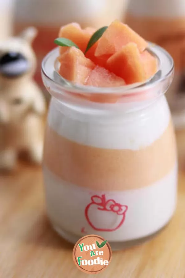 Papaya coconut milk jelly - in hot summer, bring this delicious ice to the table