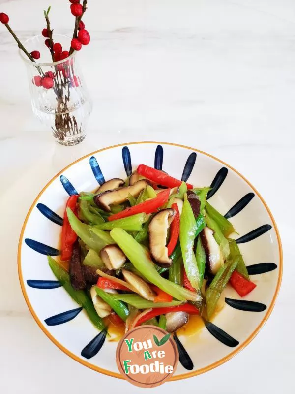 Refreshing-and-delicious-celery-stir-fried-mushrooms